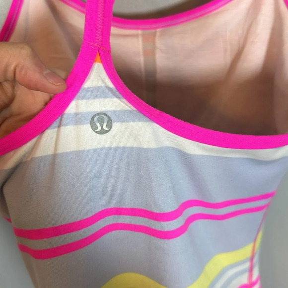 Lululemon Power Y Tank Raspberry Glo Groovy Stripes - Picture 5 of 5